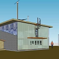 Modern Geometric Detached Villa With Glass Facade Solar Panel And Grass Landscape