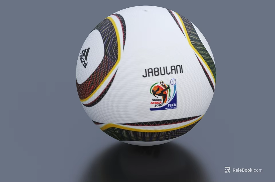 Adidas Jabulani Soccer Ball With FIFA World Cup South Africa 2010 Logo And Colorful Pattern 3d model 