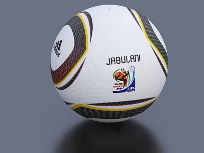Adidas Jabulani Soccer Ball With FIFA World Cup South Africa 2010 Logo And Colorful Pattern 3d model
