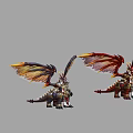 Game Movie Dragon Character With Colorful Wings And Detailed Armor Decorations