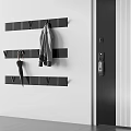 Wall Mounted Hooks in Entryway with Hanging Coat and Umbrella 3d model