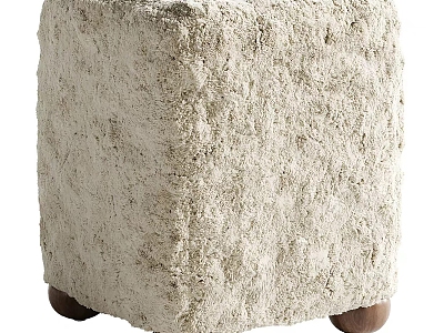 Enchere Wool Square Footstool 3d model