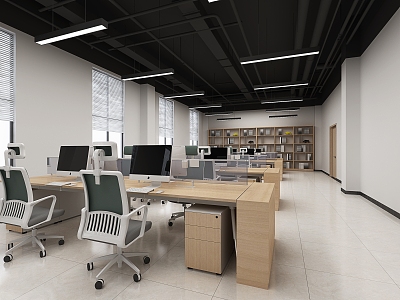 modern public office area office 3d model