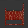 Red Dining Furniture Set With Booth Seats Table And Decorative Items
