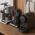 Modern Kitchen Countertop Featuring Coffee Machine Electric Kettle And Kitchen Appliances 3d model