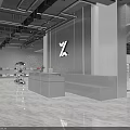 Modern Clothing Store Interior With Open Layout Display Racks Lighting And Marble Floor