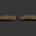 Two Brown Sandbags Connected Together On White Background 3D Rendering