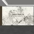 Modern Front Desk Background Wall Simple Background Wall Front Desk Reception Area Background Wall Company Front Desk Background Wall 3d model