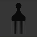 Modern Black Plastic Comb With Simple Design And Smooth Handle 3d model