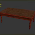 Solid Wood Rectangular Table With Classic Carved Legs And Smooth Top Surface