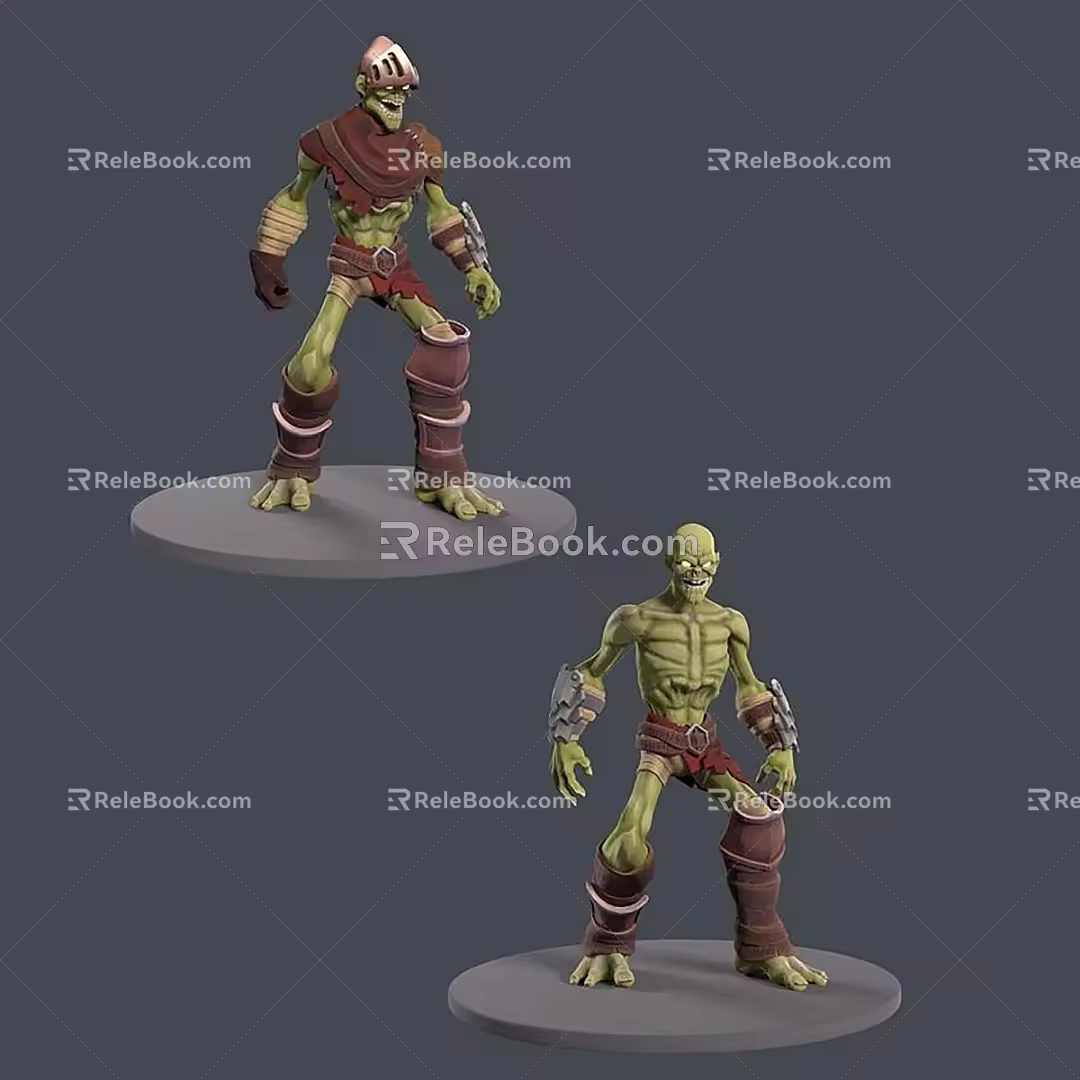 Modern game character zombie soldier 3d model