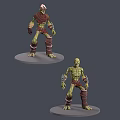 Modern game character zombie soldier 3d model