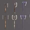 Collection of Various Axes Featuring Different Handle Styles And Blade Designs