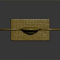 Golden Scarab Sculpture with Wings and Sphere on Decorative Base