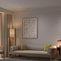 Modern Simple Living And Dining Room With Warm Neutral Tones And Elegant Comfortable Interior Design