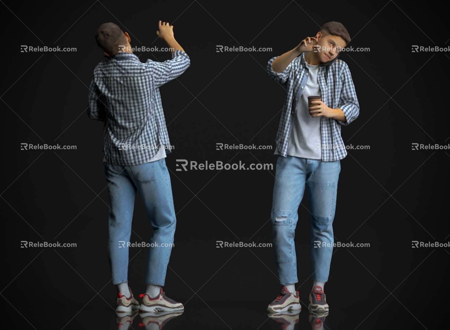 Pedestrian figure person adult foreigner 3d model