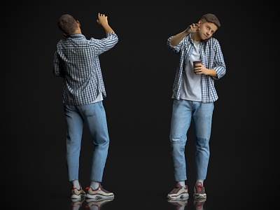 Pedestrian figure person adult foreigner 3d model