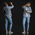 Pedestrian figure person adult foreigner 3d model