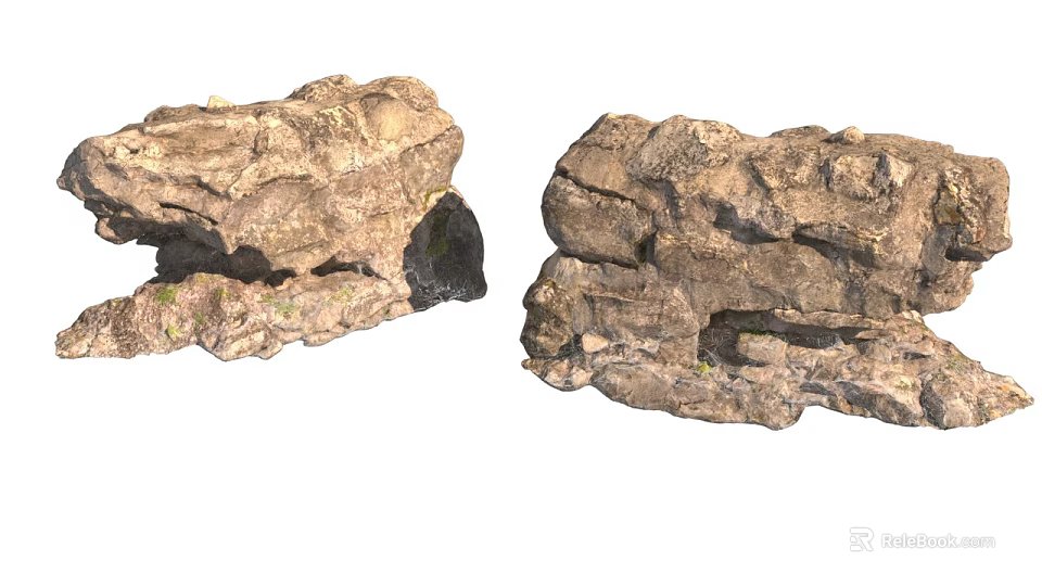 Natural Stone and Wood Materials with Rough Texture for Decorative Projects 3d model