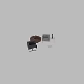 Alivar Club Lounge Chairs With Grey Brown Beige Upholstery And Metal Frame Side Tables