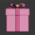 Pink Decorative Gift Box With Pink Ribbon And Bow For Celebrations