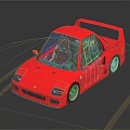 Red Sports Car With Large Rear Wing Transparent Windows And Sleek Body Design