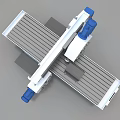 Industrial Milling Machine With Precision Worktable Blue White Design And Control Panel
