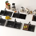 Modern sink vegetable basin embedded sink faucet 3d model