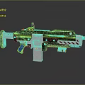 Futuristic Tactical Weapon With Black White Frame Yellow Accents Vented Design And Scope
