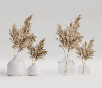 Modern Vase Hay Vase Ornaments Combination 3d model