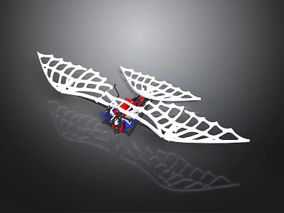 Advanced Spacecraft With White Mesh Solar Wings And Blue Red Components 3d model