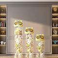 Colorful Plush Dolls In Transparent Cylindrical Containers With Yellow Cartoon Sunglasses Lids