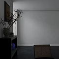 Modern Rattan Leisure Chair With Round Coffee Table And Window View Living Room Interior
