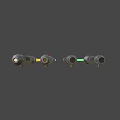 Lightsaber Weapon Design With Multiple Colored Blades Metallic Hilts And Red Activation Buttons