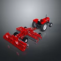Red Industrial Tractor And Farm Implements Machinery For Agricultural Equipment Use