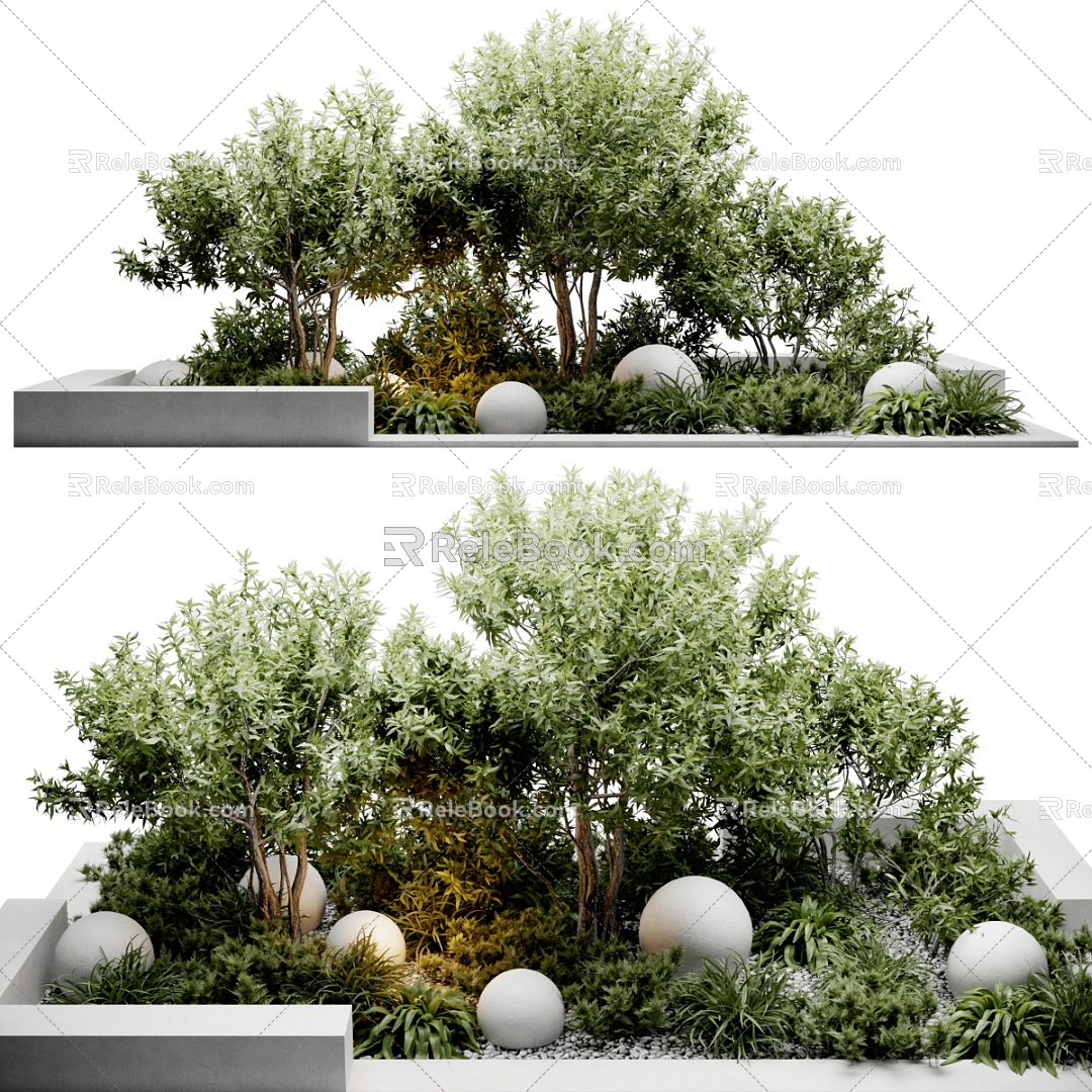 Modern Shrub Outdoor Plant 3d model