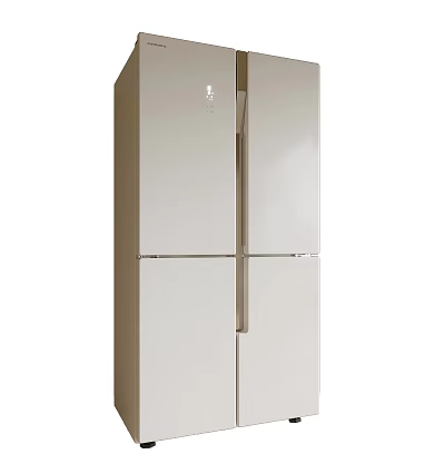 Modern White Four Door Refrigerator With Sleek Design And Contemporary Kitchen Style 3d model