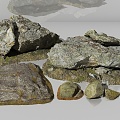 Stone Rock Boulder Stone Cliff Gobi Desert Ground Stone Ground Moss Stone Forest Ground Primeval Forest Pavement Stone Pile 3d model