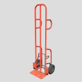 Red Hand Truck With Sturdy Wheels And Loading Platform For Transport Use 3d model