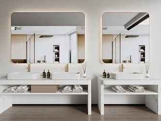 modern sink bathroom cabinet 3d model