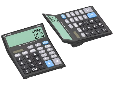 PENTAX Desktop Office Calculator With Clear Digital Display And Function Keys 3d model