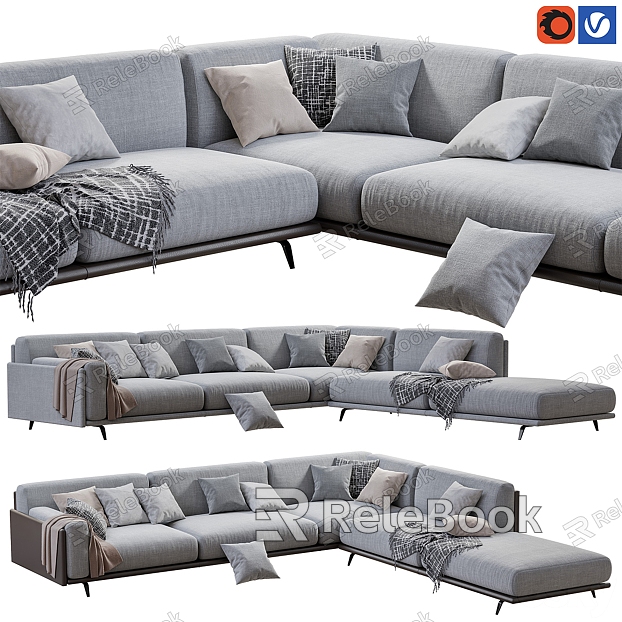 Arflex Fabric Multiplayer Sofa Corner Sofa model