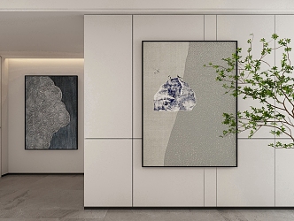 New Chinese Style Decorative Hanging Painting 3d model