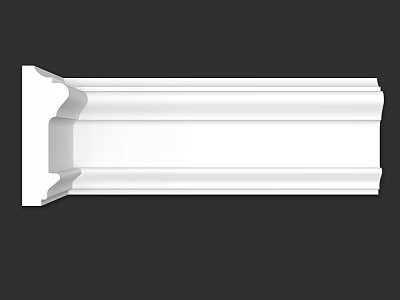 White Architectural Molding Component With Detailed Profile For Interior Decoration 3d model