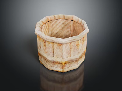 Natural Brown Woven Storage Basket With Braided Rim Design For Home Organizing 3d model
