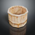 Natural Brown Woven Storage Basket With Braided Rim Design For Home Organizing