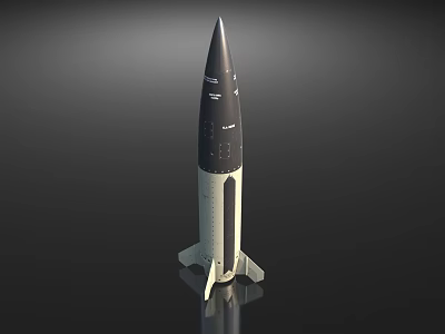 Modern Weapon Rocket Missile 3D Model with Sleek Aerodynamic Design and Structure 3d model