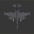 Gray Military Aircraft Model With Red Star Emblems And Multiple Missiles On Wings Detailed Design