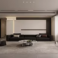 Modern Minimalist Open Living And Dining Interior With Sleek Custom Storage Cabinets And Comfortable Sofa