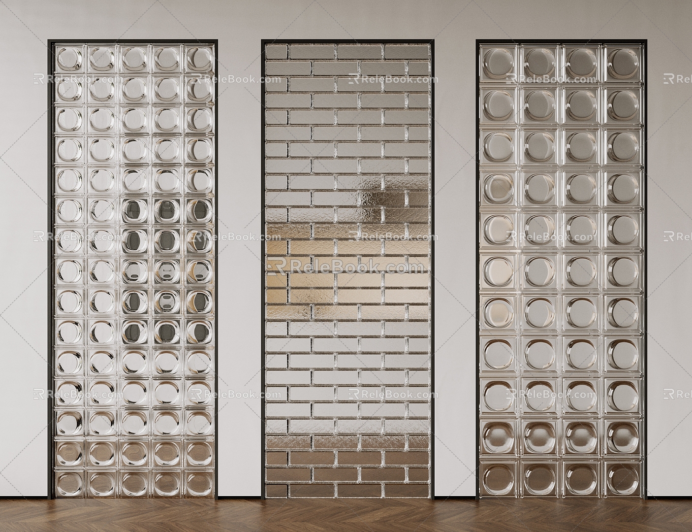 glass brick partition glass wall art glass partition glass screen transparent brick 3d model